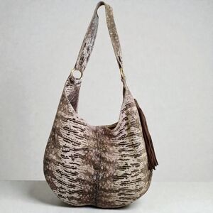 Hobo Gardner Lizard Print Leather Bag